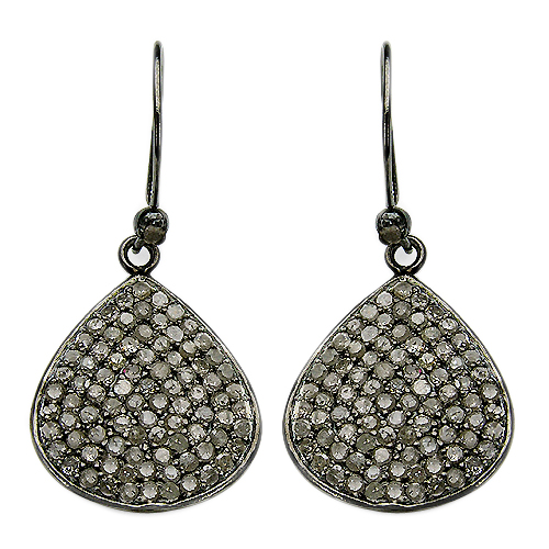 Earrings-2.61 Carat Genuine Diamond .925 Sterling Silver Earrings