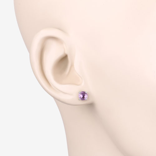 1.30 Carat Genuine Pink Sapphire 10K White Gold Earrings