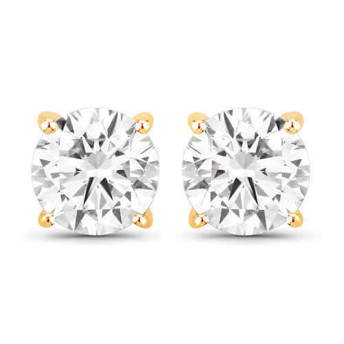 Earrings-1.50 Carat Lab Grown Diamond 14K Yellow Gold Earrings