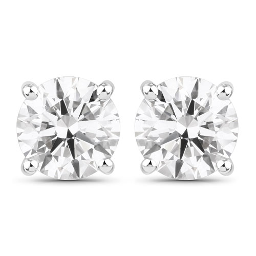 Earrings-2.00 Carat Lab Grown Diamond 14K White Gold Earrings