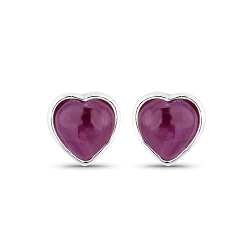 Earrings-1.26 Carat Genuine Ruby .925 Sterling Silver Earrings