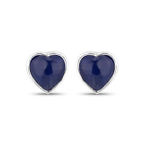 Earrings-1.20 Carat Genuine Blue Sapphire .925 Sterling Silver Earrings