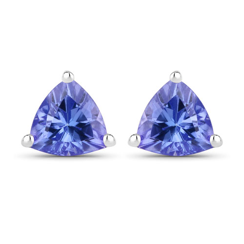 Earrings-0.46 Carat Genuine Tanzanite .925 Sterling Silver Earrings