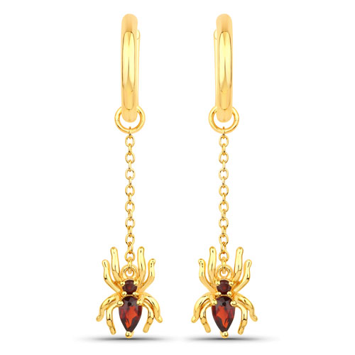 Garnet-0.58 Carat Genuine Garnet .925 Sterling Silver Earrings