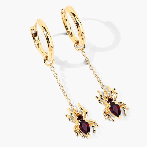 0.58 Carat Genuine Garnet .925 Sterling Silver Earrings