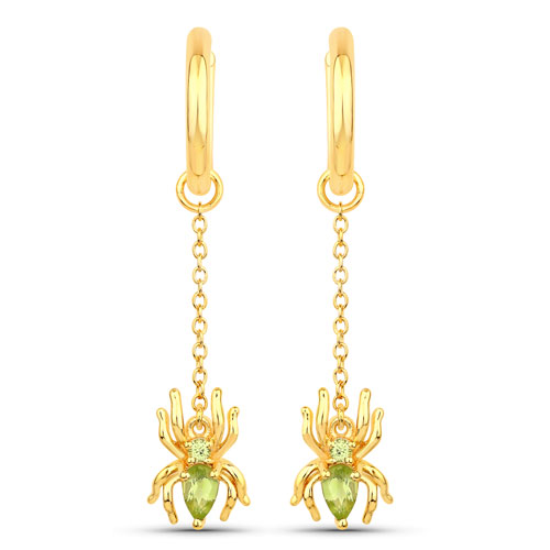 Peridot-0.51 Carat Genuine Peridot .925 Sterling Silver Earrings