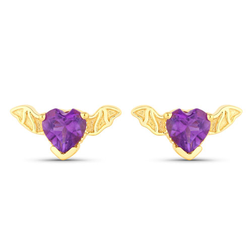 Amethyst-0.36 Carat Genuine Amethyst .925 Sterling Silver Earrings