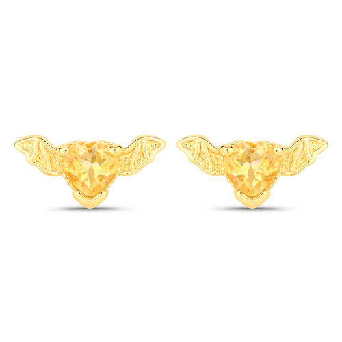 Citrine-0.36 Carat Genuine Citrine .925 Sterling Silver Earrings