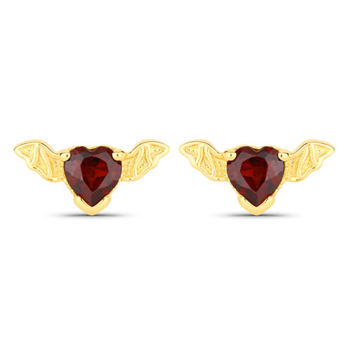 Garnet-0.40 Carat Genuine Garnet .925 Sterling Silver Earrings