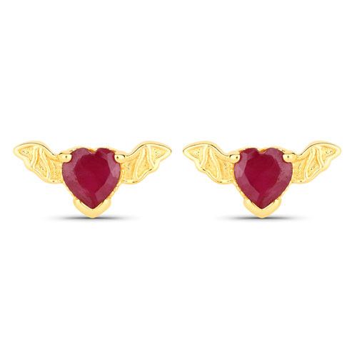 Earrings-0.40 Carat Genuine Ruby .925 Sterling Silver Earrings