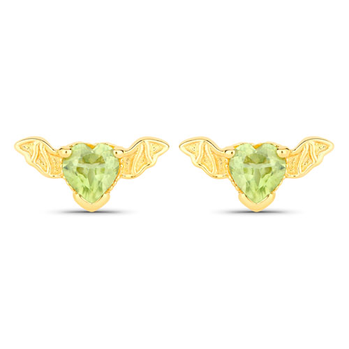 Peridot-0.36 Carat Genuine Peridot .925 Sterling Silver Earrings