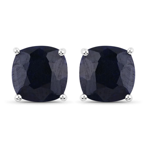 Earrings-7.80 Carat Dyed Sapphire .925 Sterling Silver Earrings