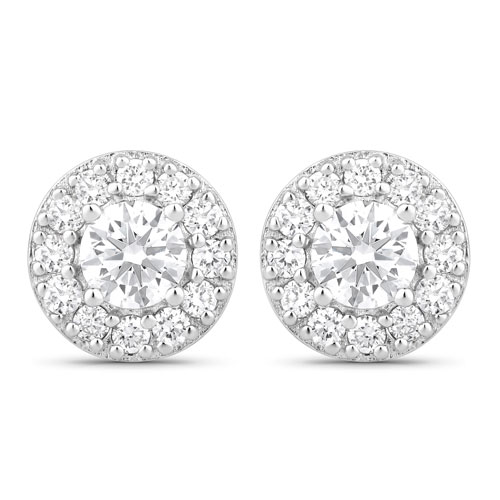 1.02 Carat Genuine Lab Grown Diamond .925 Sterling Silver Earrings
