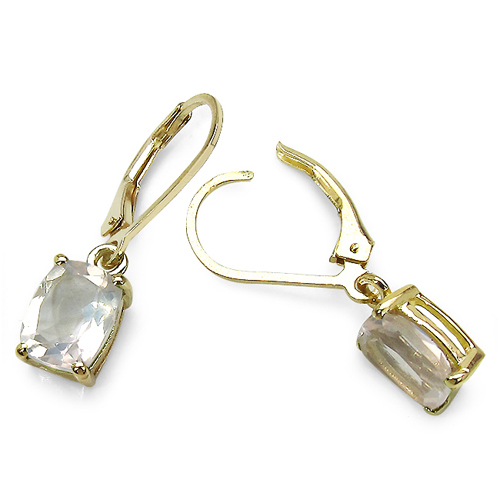 14K Yellow Gold Plated 3.92 Carat Genuine Rose Quartz Sterling Silver Earrings
