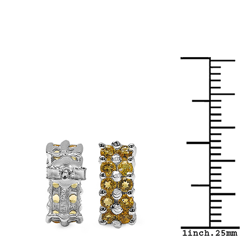 1.40 Carat Genuine Citrine .925 Sterling Silver Earrings