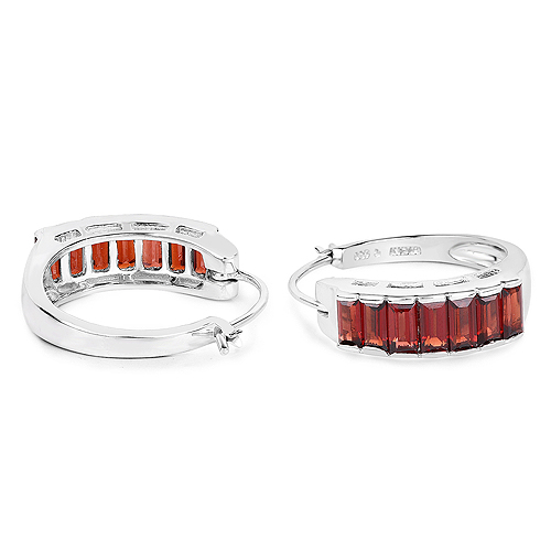 4.20 Carat Genuine Garnet .925 Sterling Silver Earrings