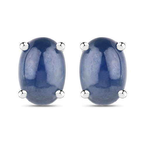 Earrings-1.64 Carat Genuine Blue Sapphire .925 Sterling Silver Earrings