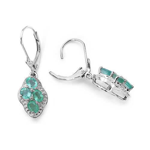 1.36 Carat Genuine Apatite .925 Sterling Silver Earrings
