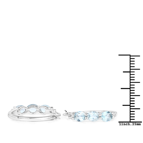 2.17 Carat Genuine Blue Topaz and White Diamond .925 Sterling Silver Earrings
