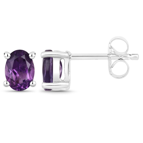1.56 Carat Genuine Amethyst .925 Sterling Silver Earrings