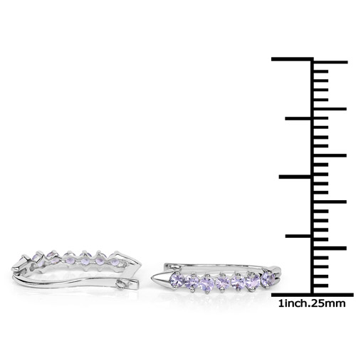 0.98 Carat Genuine Tanzanite .925 Sterling Silver Earrings