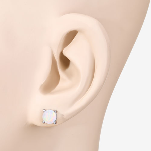 1.00 Carat Ethiopian Opal .925 Sterling Silver Earrings
