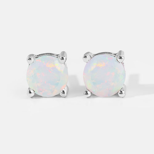 1.00 Carat Ethiopian Opal .925 Sterling Silver Earrings