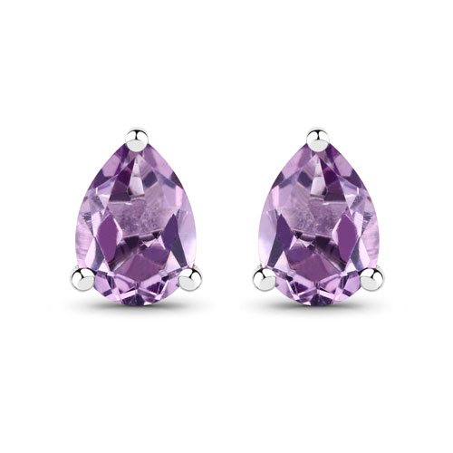 Amethyst-1.36 Carat Genuine Amethyst .925 Sterling Silver Earrings