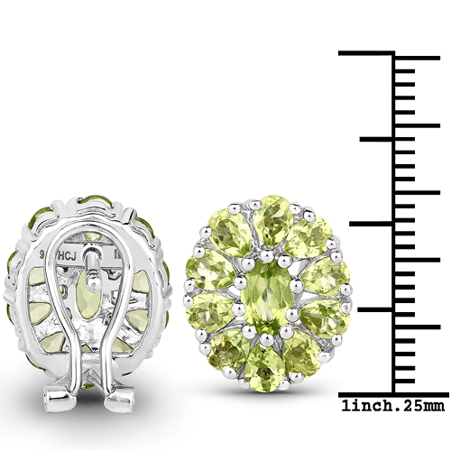 4.06 Carat Genuine Peridot .925 Sterling Silver Earrings