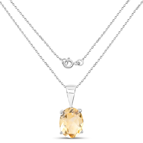 5.10 Carat Genuine Citrine .925 Sterling Silver Jewelry Set (Earrings, and Pendant w/ Chain)