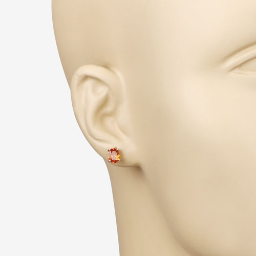 1.70 Carat Genuine Spessartite Garnet 14K Yellow Gold Earrings