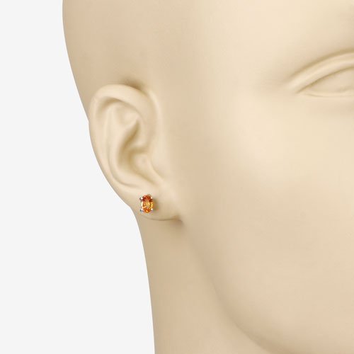 1.10 Carat Genuine Orange Sapphire 14K White Gold Earrings