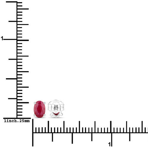 1.04 Carat Genuine Ruby 14K White Gold Earrings