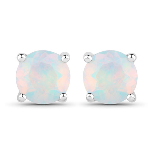 Opal-0.54 Carat Genuine Ethiopian Opal .925 Sterling Silver Earrings