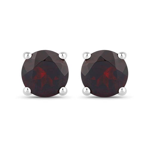 Garnet-0.60 Carat Genuine Garnet .925 Sterling Silver Earrings