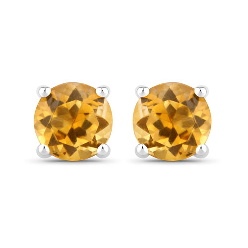 Citrine-0.46 Carat Genuine Citrine .925 Sterling Silver Earrings