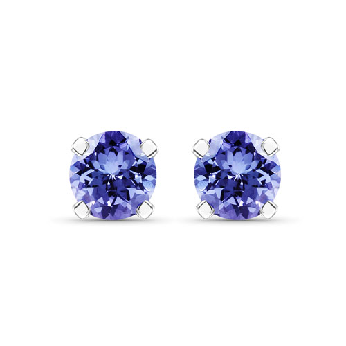 Earrings-0.20 Carat Genuine Tanzanite .925 Sterling Silver Earrings