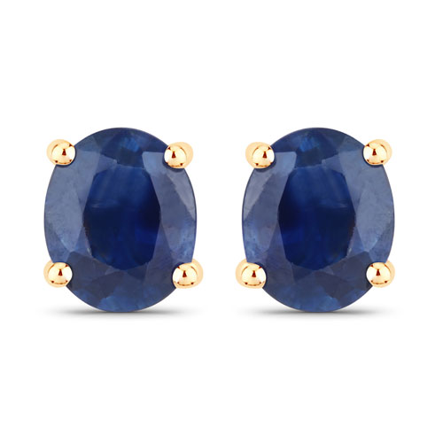 Earrings-0.68 Carat Genuine Blue Sapphire 14K Yellow Gold Earrings