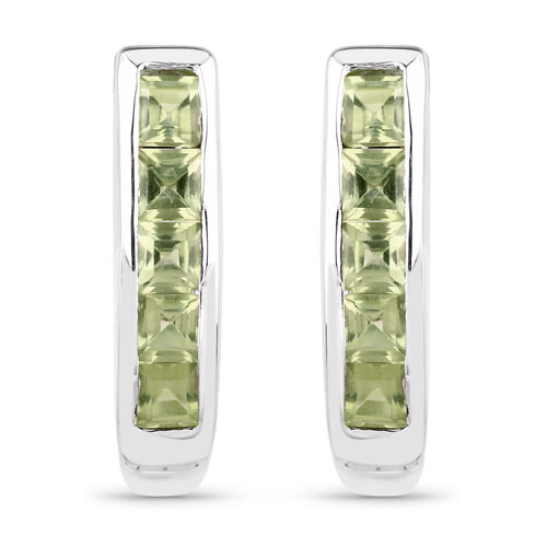 Peridot-1.60 Carat Genuine Peridot .925 Sterling Silver Earrings