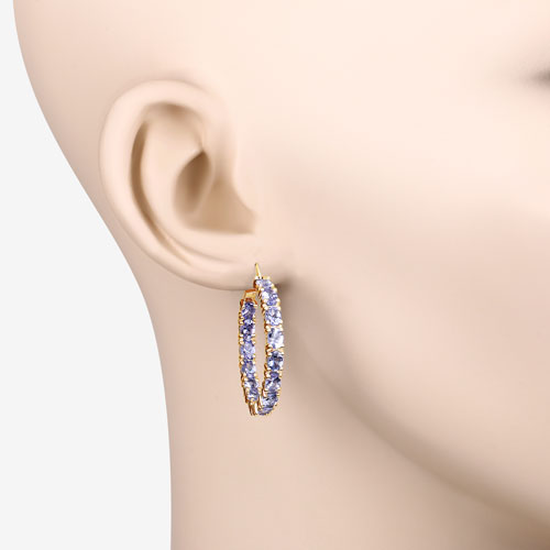 5.10 Carat Genuine Tanzanite .925 Sterling Silver Earrings