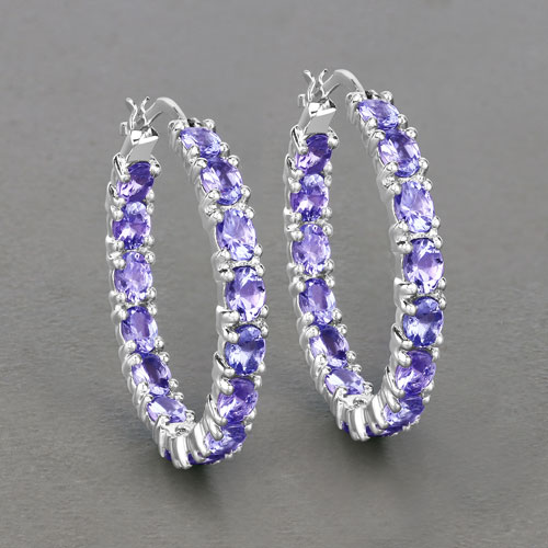 5.10 Carat Genuine Tanzanite Sterling Silver Earrings