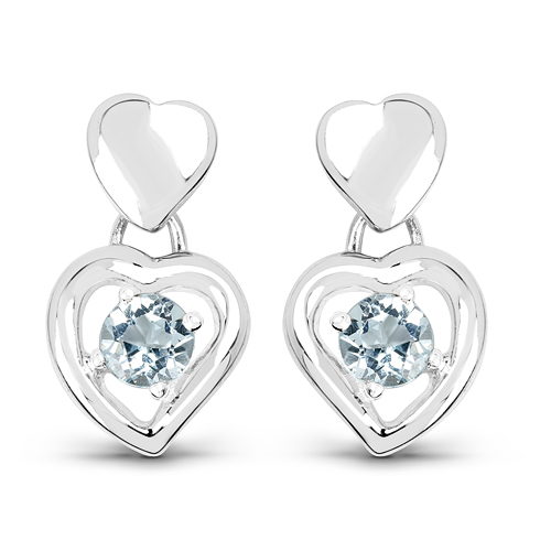 Earrings-1.90 Carat Genuine Blue Topaz .925 Sterling Silver Earrings