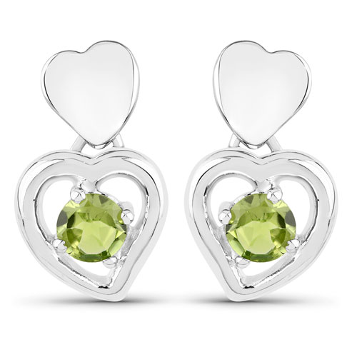 Peridot-1.60 Carat Genuine Peridot .925 Sterling Silver Earrings