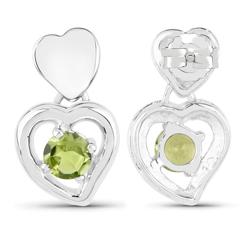 1.60 Carat Genuine Peridot .925 Sterling Silver Earrings