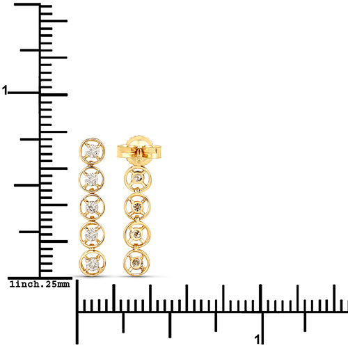 0.25 Carat Genuine Diamond 10K Yellow Gold Earrings