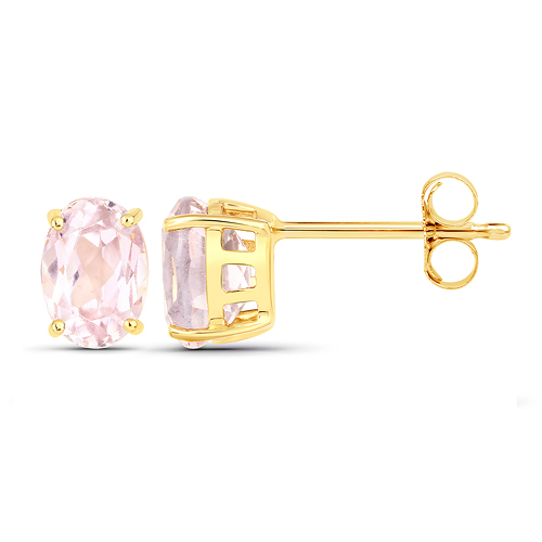 2.32 Carat Genuine Kunzite 14K Yellow Gold Earrings