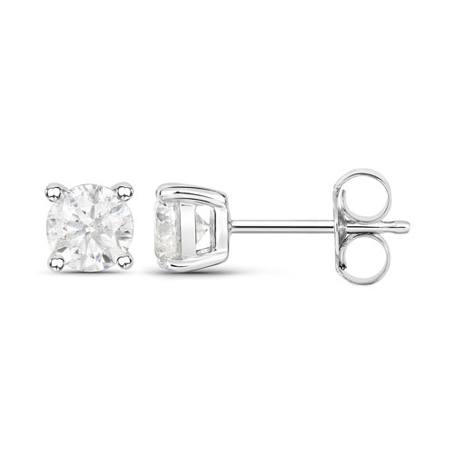 1.02 Carat Genuine White Diamond 14K White Gold Earrings