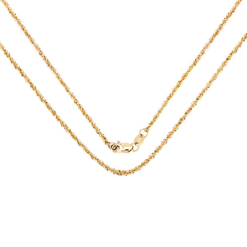 Necklaces-14K Yellow Gold 18inch 1.5mm Lite Rope Chain with Lobster Clasp
