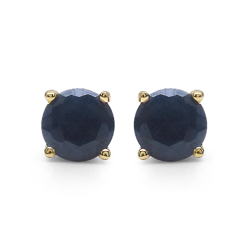 Earrings-0.70 Carat Genuine Blue Sapphire 10K Yellow Gold Earrings