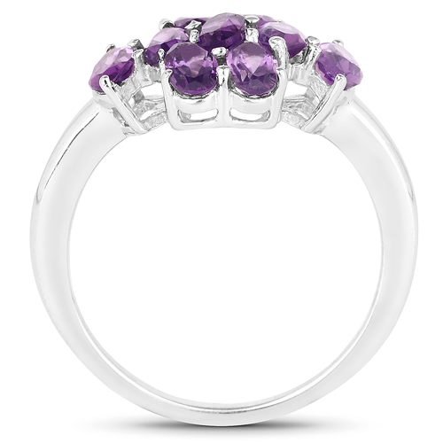 2.33 Carat Genuine Amethyst .925 Sterling Silver Ring